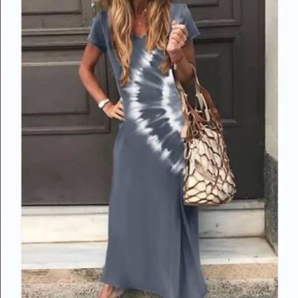 Tie dye Maxi Dress - Gray L